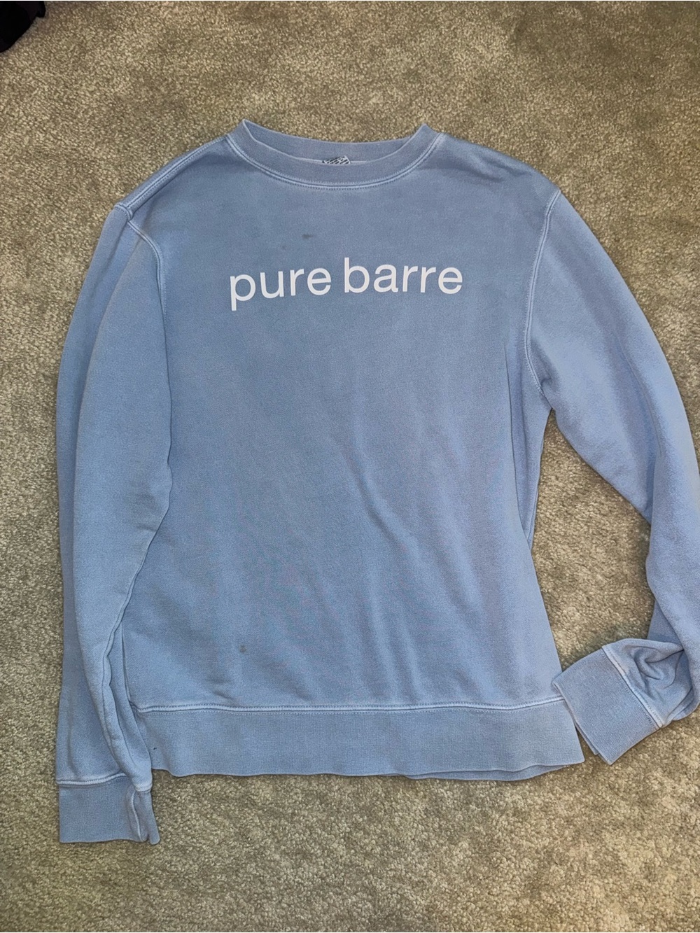 Pure Barre Light Blue Crewneck Sweatshirt with White Logo